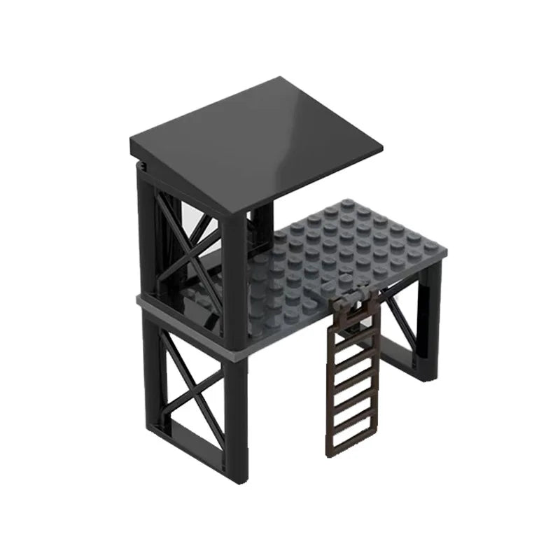 WW2 Military Army Soldiers World War 2 Military Base Observation Tower Model Assemble Building Blocks Bricks Children's DIY Toys