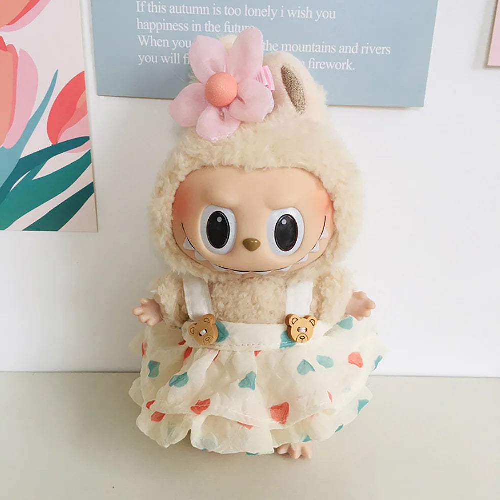 Clothes only 17cm Doll Clothes accessories for Ropa Labubu V1 V2 V3 Outfit Time to chill doll clothes