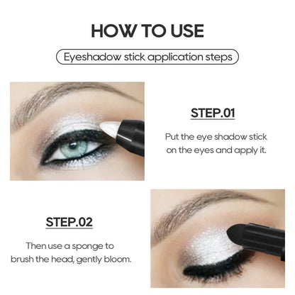 6 Colors Eyeshadow Pencil Stick, Waterproof Pearly Shimmer Glitter Eyeshadow Eyeliner Pen, Long Lasting Eye Makeup Tool