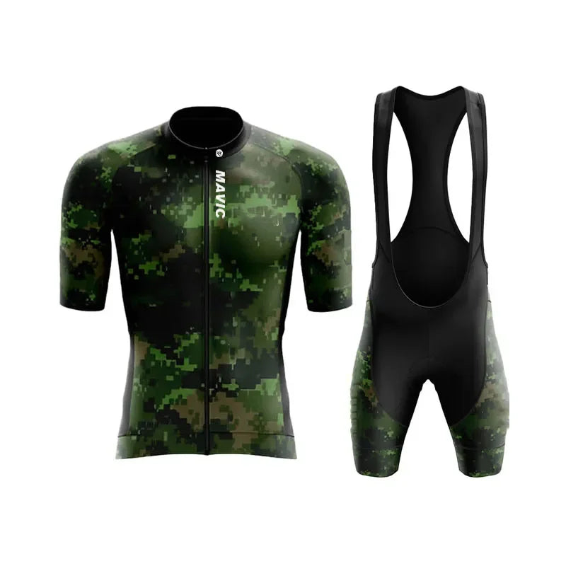 RX MAVIC Men's Summer Cycling Set – Breathable Short Sleeve Road Bike Jersey & Shorts for Team Training