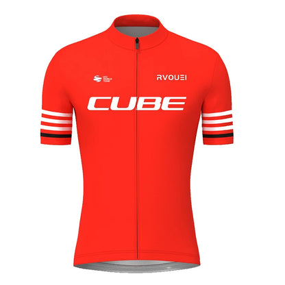 Rvouei Cube Pro Summer Cycling Jersey Set Summer Breathable Bicycle Men's MTB Bike Clothing Maillot Ropa Ciclismo Uniform Suit