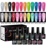 12pcs Glitter Gel Nail Polish Set Sparkling Glitter Semi Permanent Soak Off UV Gel Varnish Nail Manicure With Box Nail Supplies