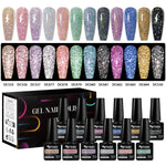 12pcs Glitter Gel Nail Polish Set Sparkling Glitter Semi Permanent Soak Off UV Gel Varnish Nail Manicure With Box Nail Supplies