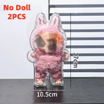 Transparent Cover For LABUBU Clear Macaron Protector Case Dust Sitting Case Popmart Bubble Mart Doll Accessories