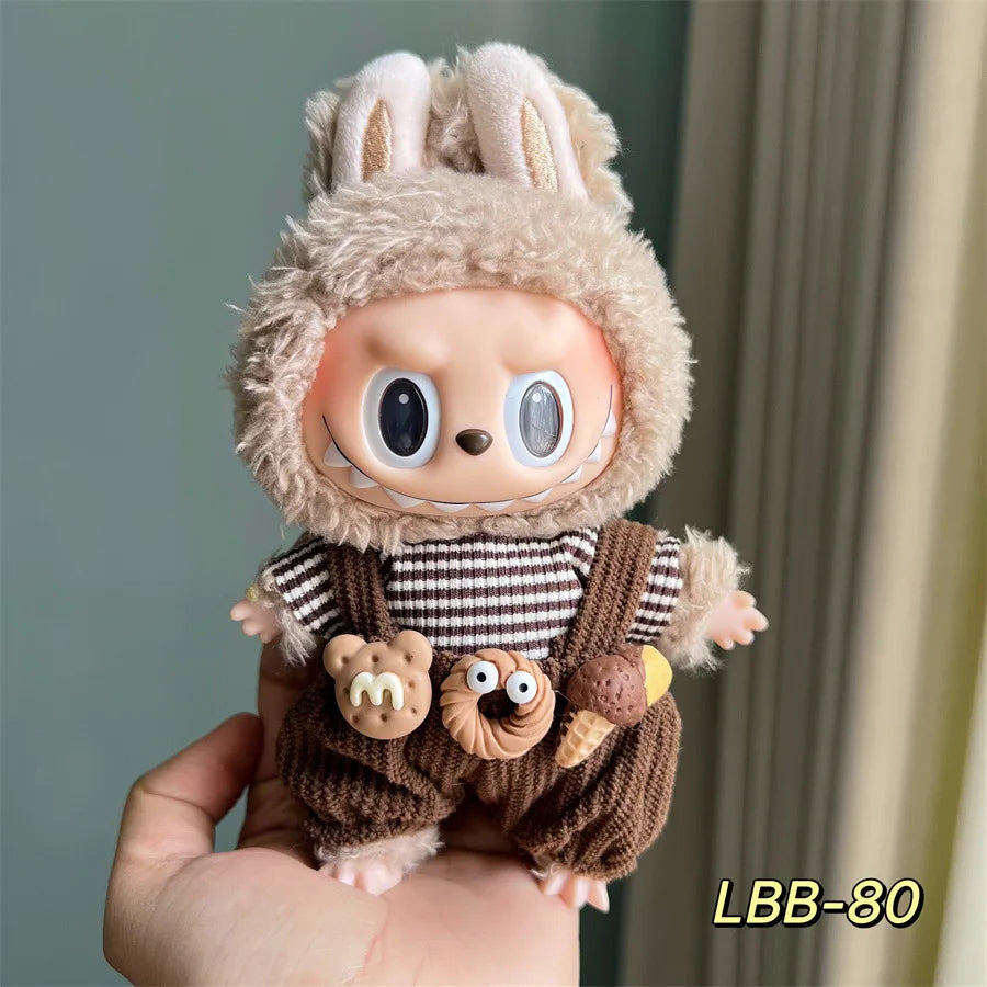 Doll Clothes For 15-17CM I II III Labubu Outfits Mini Plush Cotton Idol Doll Universal Clothing Sitting Party Accessories Gifts