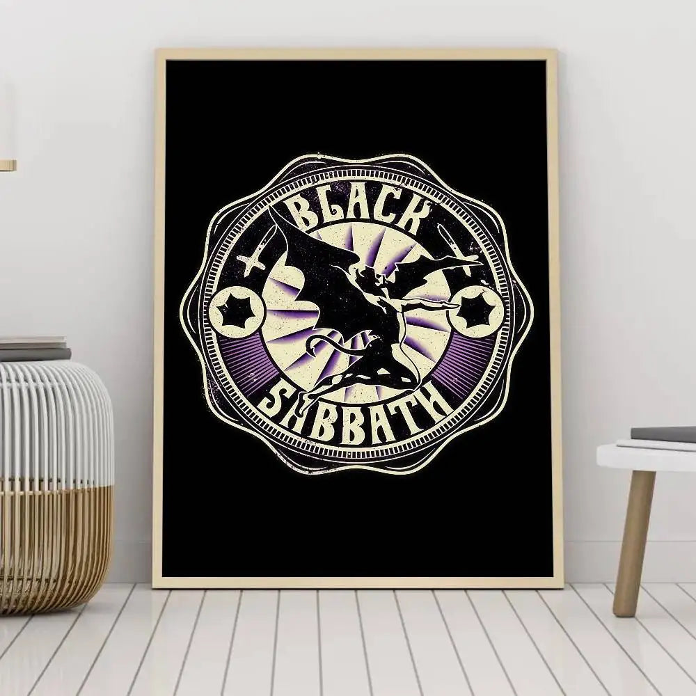 B-Black Sabbath Paranoid Poster Self-adhesive Art Waterproof Paper Sticker Coffee House Bar Room