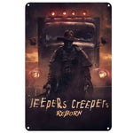 1PC Halloween Metal Sign Horror Movie Theme Shabby Iron Painting Tin Signs Wall Art Man Cave Film Theater Club Home Decoration