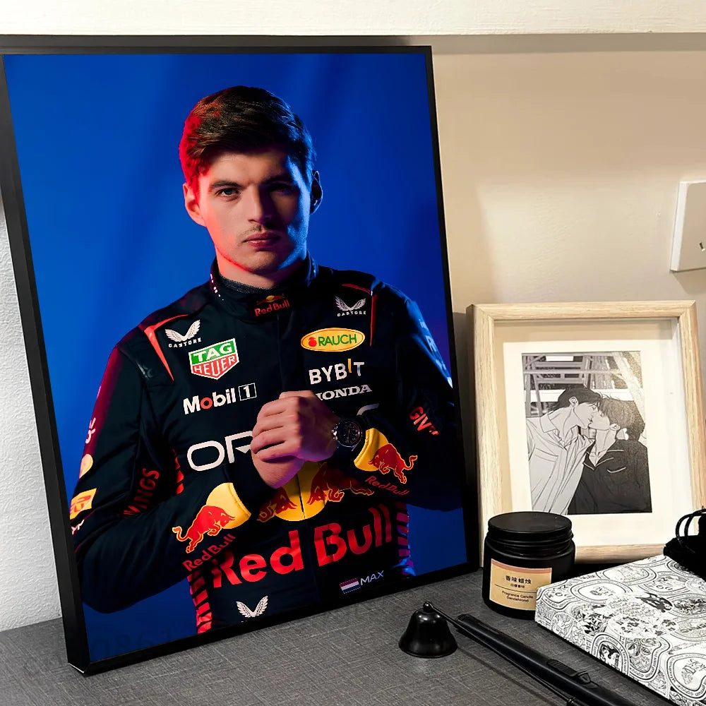 1pc F1 M-Max Verstappen Poster Self-adhesive Art Waterproof Paper Sticker Coffee House Bar Room Wall Decor