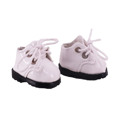 3.8cm Doll Shoes Solid Color Pop Lace up Canvas Shoe PU Shoes For 17cm Labubu Doll Clothes Accessories,Girl's Toys Clothing Gift