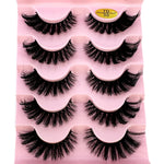 Cat Eye Eyelashes 3D Natural False Lashes D Curl Fluffy Soft Cross 5 Pairs Manga Lashes Wispy Natural Eyelash Extension Makeup