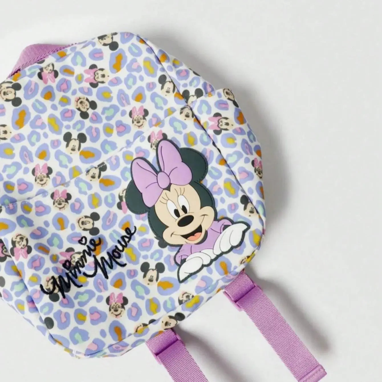 Disney Cute Mickey and Minnie Children's Backpack Girls Cartoon Print Large Capacity Book Storage Kindergarten Baby School Bag