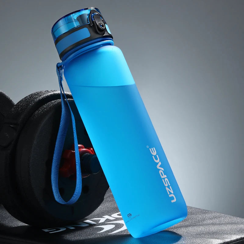 UZ Sports Water Bottle BPA Free Portable Leakproof Shaker Bottle Tritan Plastic Drinkware 500/1000ML Jug for Camping Gym School