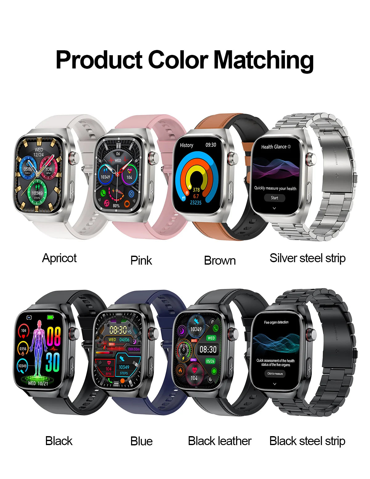 2025 New ECG+PPG Accurate Measure Heart Rate Smart Watch Men Blood Pressure Lipids Uric Acid Bluetooth Call Health Smartwatches