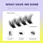 GROINNEYA Lashes Clusters Cat Eyelashes Wispy Individual Lashes Extensions Volume Fluffy Clusters Lashes DIY Eyelashes Makeup