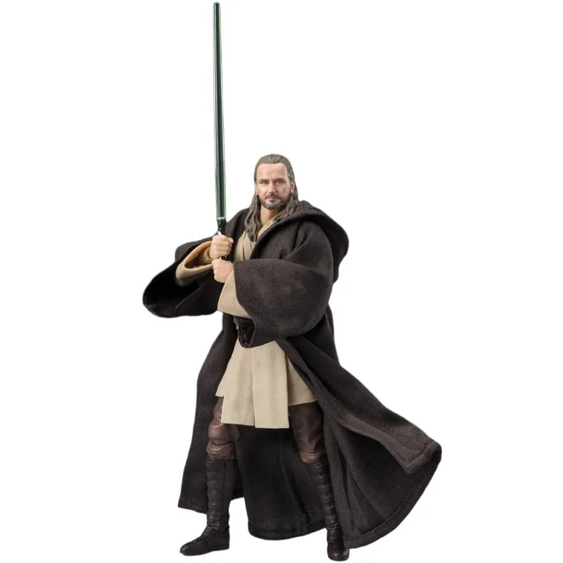 In Stock Original Bandai SHF Qui-Gon Jinn Star Wars The Phantom Menace Action Figure Animation Toy Model Collector Anime Hobby