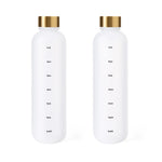 1000ML Bottle With Time Marker Motivational Reusable Fitness Sports Outdoors Travel Cycling Leakproof BPA Free Frosted Bottle