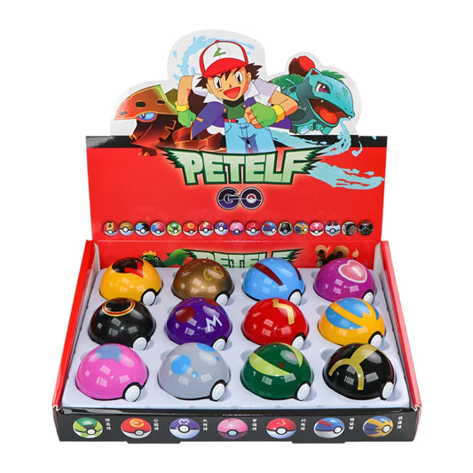 Coffret de 12 figurines Pokémon Balls, inspirées du dessin animé Pikachu