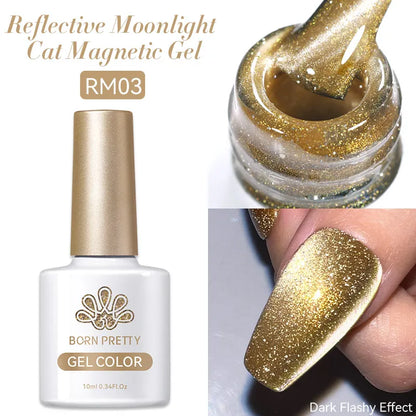 BORN PRETTY 10ml Silver Water Light Cat Magnetic Gel Nail Polish Nail Supplies Vernis Semi Permanent Gel for Fall Winter Nails