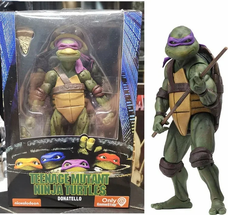 Ninja Turtle Anime Action Figure Neca 1990 Film Version Edição limitada, Estátua de PVC Presentes de Aniversário do Menino