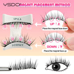 YSDO Magnetic Eyelashes Reusable Winged Magnetic 3D Mink lashes Long-Lasting No Glue Needed False Eyelashes with Tweezer Makeup