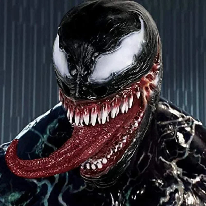 New Superhero Venom 3 Long Tongue Mask Cosplay Latex Masks Horror Party Helmet Props Supplies Novelty Masks Christmas Halloween