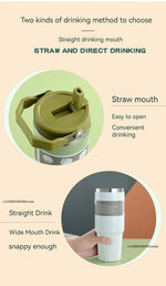 20oz/30oz Thermal Water Bottle With Straw Stainless Steel Car Coffee Mug Keeps Cold and Heat Thermal Mug Tumbler Vacuum Flasks