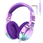 Wired Kids Headphones for School 85/94dB Volume limited Over Ear Headphones for Kids Girls Foldable Gaming Headset with Mic