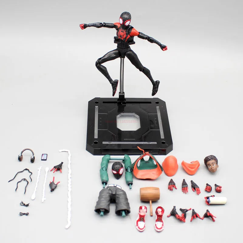 Sentinel Sv Action Spiderman Miles Morales Action Figure Model Spider-Man Into the Spider Verse Peter Parker Miles Figurine Toys