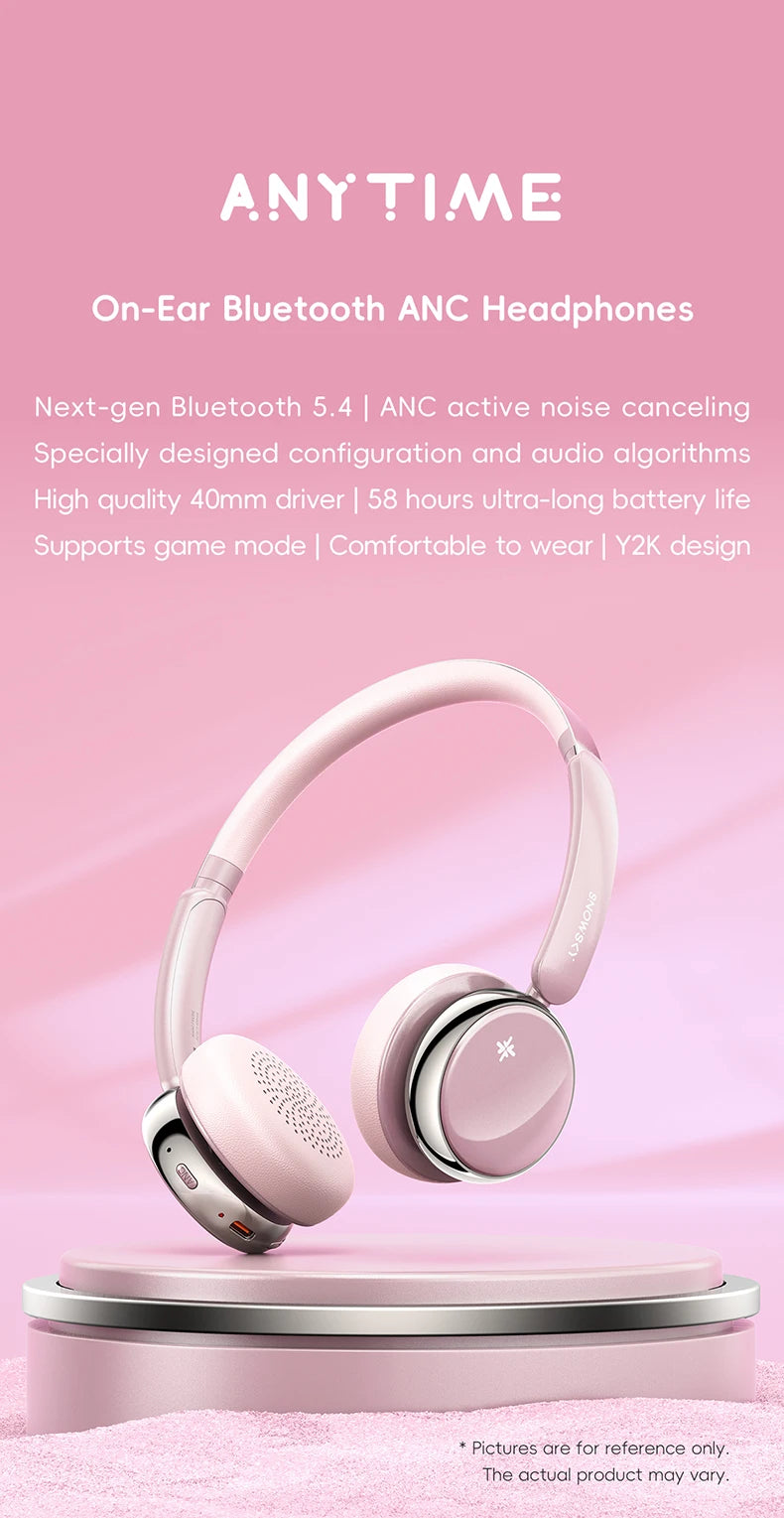 FiiO ANYTIME Bluetooth 5.4 Wireless Headphone Noise Cancelling Bluetooth Earphones Hi-Res Wireless Over-Ear Headphones with mic