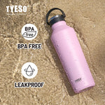 Tyeso Stainless Steel Vacuum Insulated Water Bottle Portable Durable  Leak-Proof for Outdoor Sports Matte Finish Carry Handle