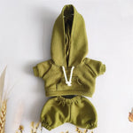 17cm Labubu Doll Black Hoodie Sweatshirt and Pants Set for Doll DIY Outfit Gift