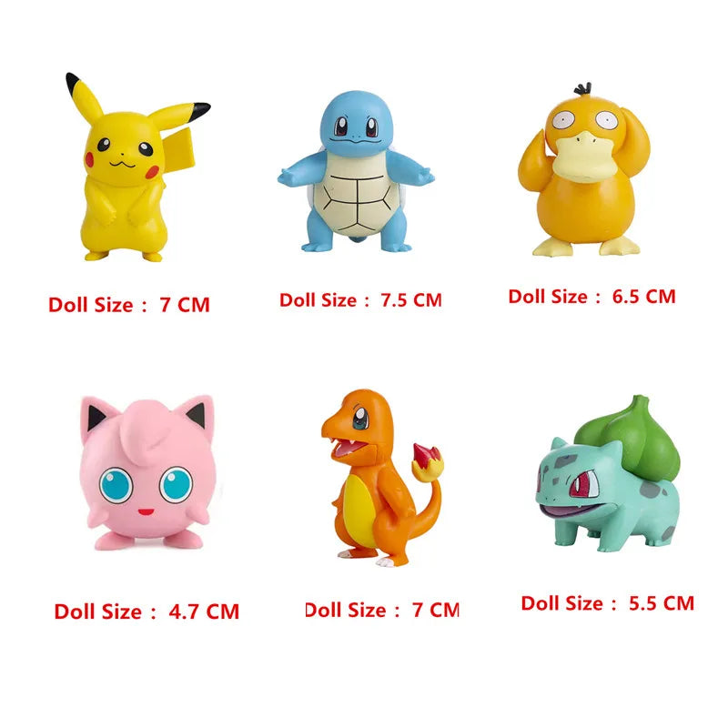 Pokemon Cartoons Anime Figures Toys Snorlax Pikachu Eevee Pocket Monster Figure Doll Model Kids Birthday Gift Bulk Buy Lot