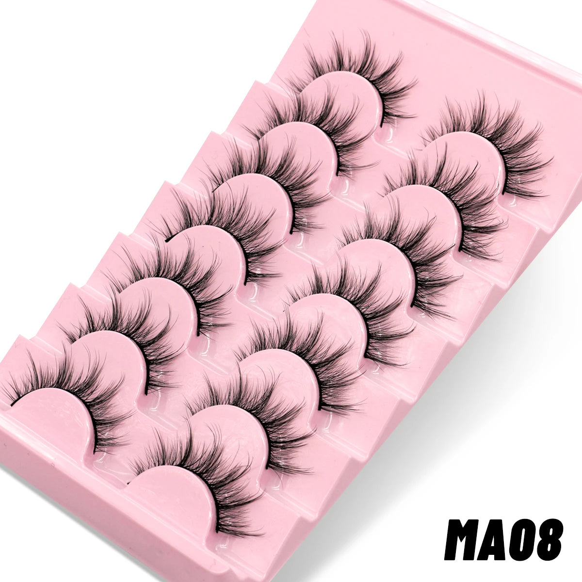 GROINNEYA 5/7 pairs Eyelashes 3D Natural False Lashes Fluffy Soft Cross Manga Lashes Wispy Natural Eyelash Extension Makeup