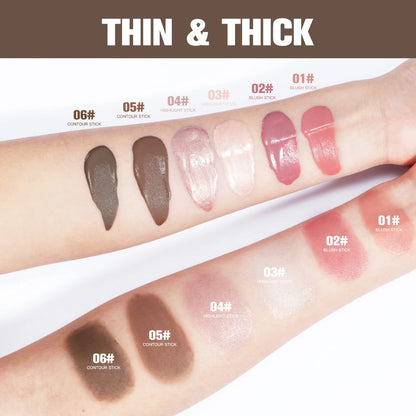 New Cream Bronzer Contour Blusher Beauty Wand Highlighter Blush With Cushion Liquid Face Bronzer Wand Stick Applicator Makeup