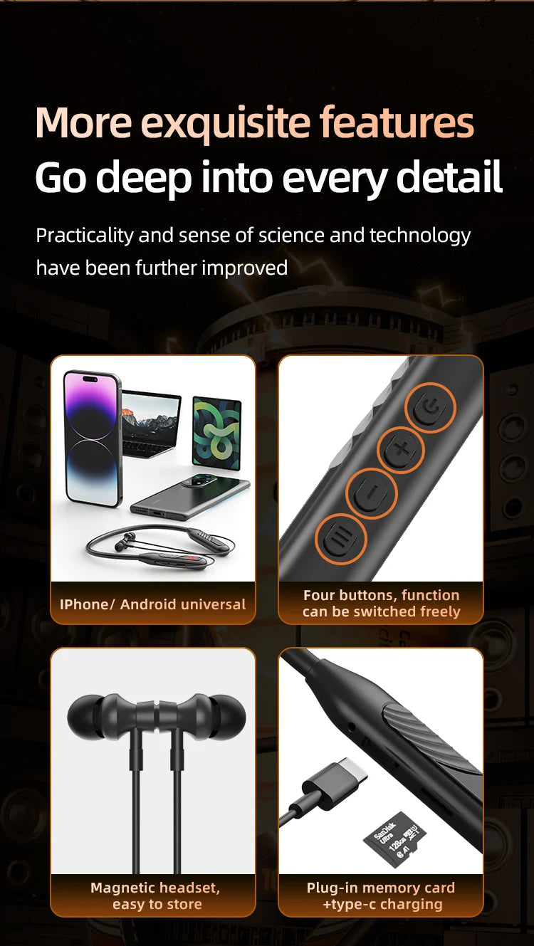 BT8 Wireless Bluetooth Earphones Headphones Outdoor Sports Headset 5.3 With Charging Bin Display Touch Control Earbuds for Muisc