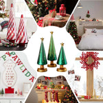 Table Christmas Tree 3 Pieces Christmas Sculpture Indoor Resin Star Tree Figurine For Home Room Winter Party Decorations Table