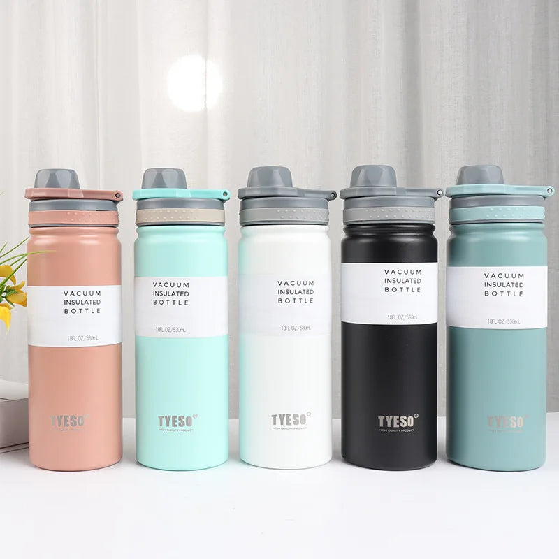 Tyeso 530/750ML Thermos Bottle Stainless Steel Vacuum Flask Travel Cup Insulated Water Bottle Sport Thermal Cup Mug Hot Cold Mug