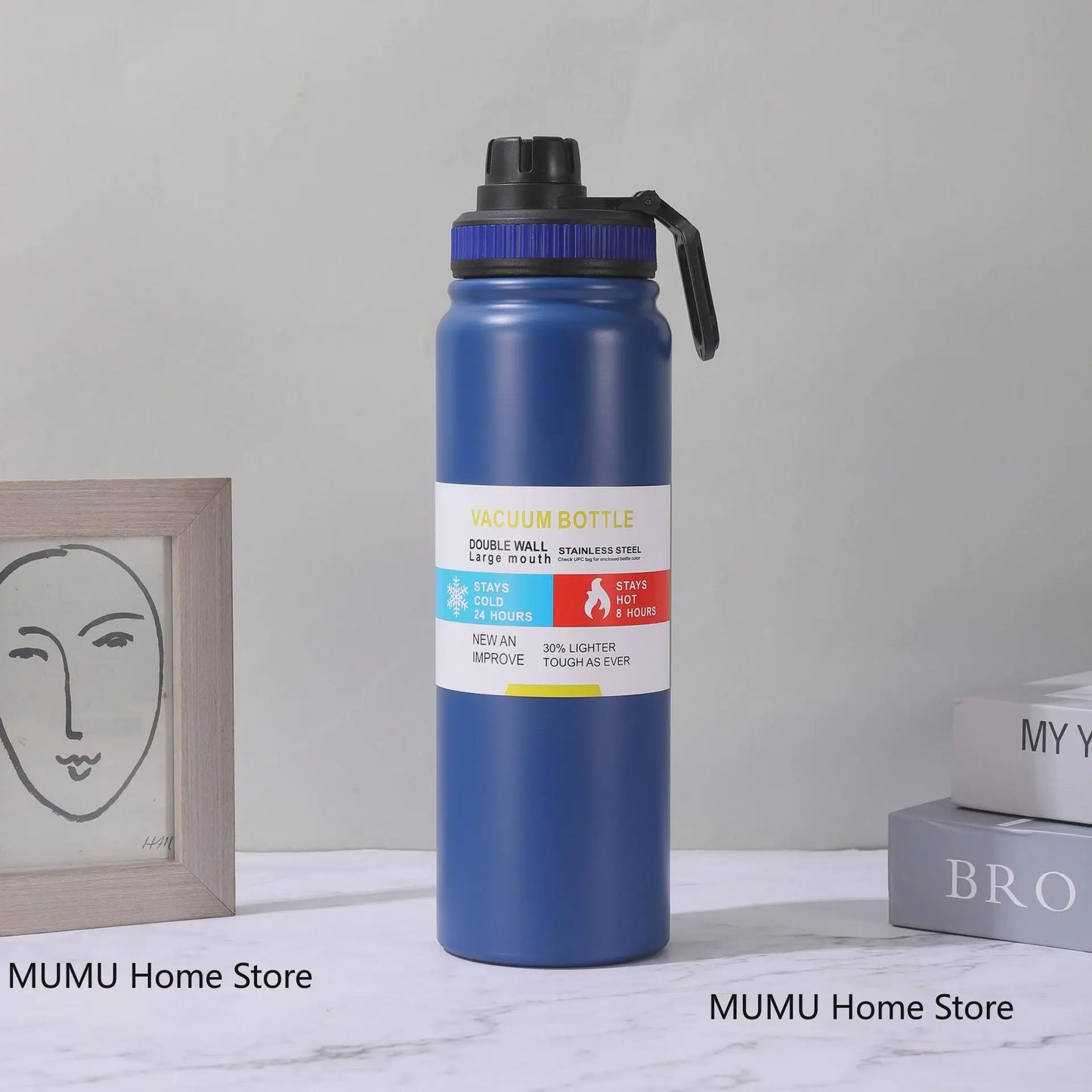 600/800/1000ML Outdoor Thermos Water Bottle Stainless Steel Insulated Cup Keeps Cold and Heat Thermal Mug Travel Vacuum Flasks