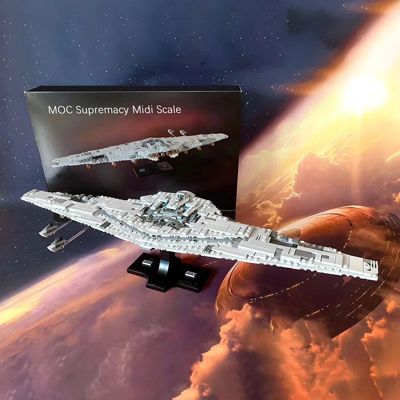 NEW MOC the Supreme Leader Snoke's flag ship Supremacy from The Last Jedi Starship Building Blocks DIY Assembly Bricks Toys