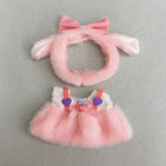 20cm Cotton Doll Lovely Princess Dresses Plush Dolls Clothes Dresses Skirt Decoration Skirt With Cartoon Headband Accessories