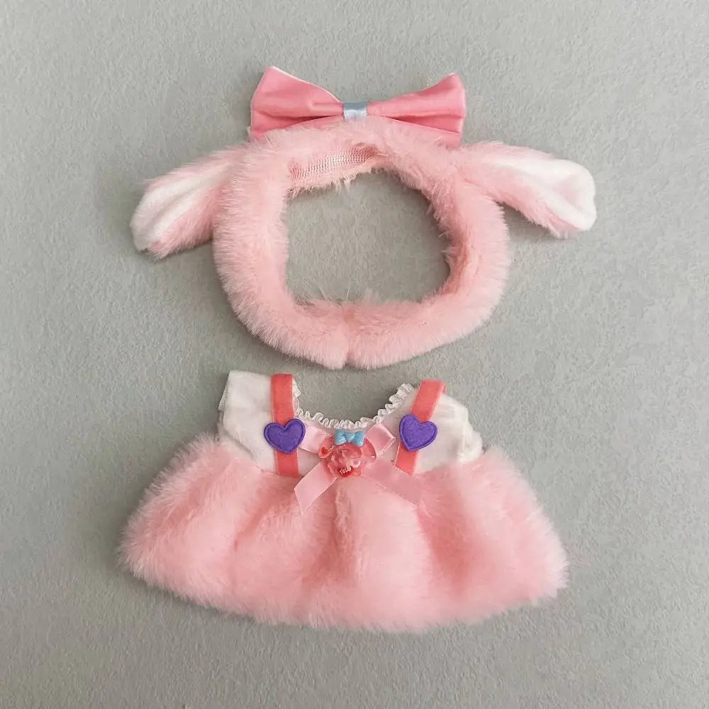 20cm Cotton Doll Lovely Princess Dresses Plush Dolls Clothes Dresses Skirt Decoration Skirt With Cartoon Headband Accessories