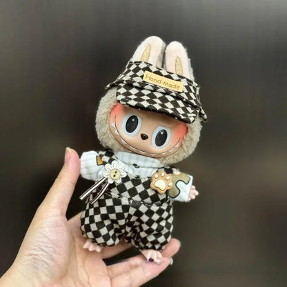 Mini Plush Doll'S Clothes Outfit Accessories For Korea Kpop Exo 15-17cm Labubu Idol Overalls set Clothing Gift