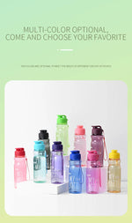 Transparent Water Bottle Portable Sport Cup for Drinking Kitchen Tools 650ML Water Bottle For School Gym Travel Girl Boy