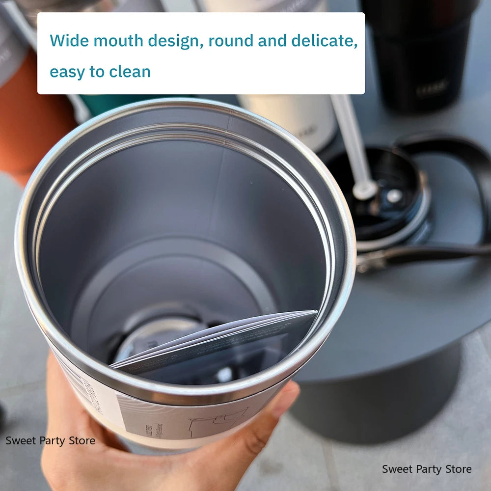 Tyeso 600/750/900/1050/1200ML Stainless Steel Thermos Bottle Car Coffee Cup Sports Water Bottles Keeps Cold and Heat Thermal Mug