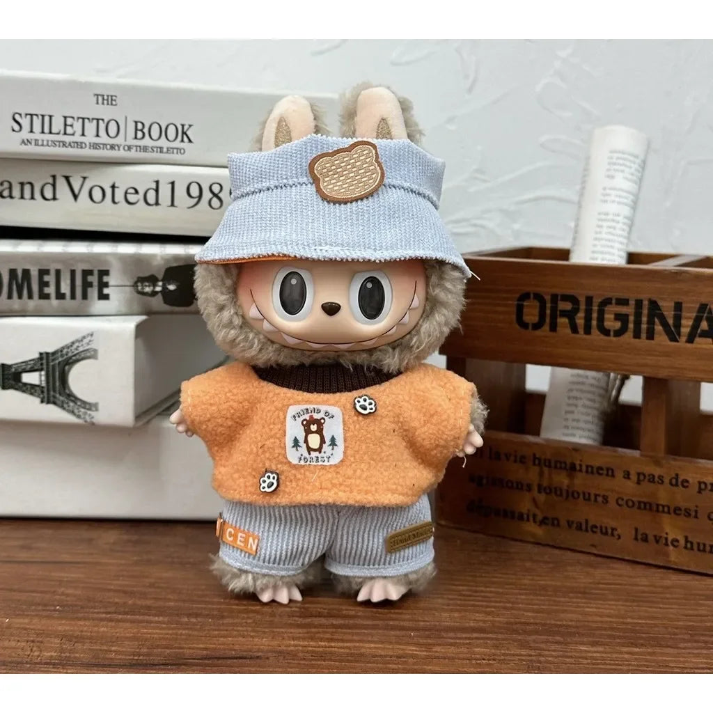 17cm Labubu Doll Capybara Costume Suit V1 V2 V3 Clothes Set Plush Toy Outfit Accessories