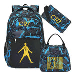 Football CR7 Cosplay School Bags School Backpack Laptop Teenager Boys Girls Schoolbags 3pcs/set