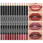 12-color Lip Liner Matte Lipstick Pencil Long-lasting Makeup Lip Liner Valentine gift 12pcs