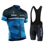 2025 STRAVA Cycling Jersey Set – Men’s Short Sleeve Pro Team Bike Clothing, Summer Road & MTB Bicycle Wear Maillot Ciclismo