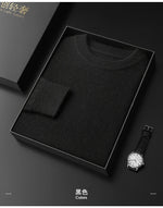 Men 100% Cashmere Thick Sweaters High Stretch Knitted Pullovers  2023 Winter Office Male Fashion  Loose Casual Tops DX01