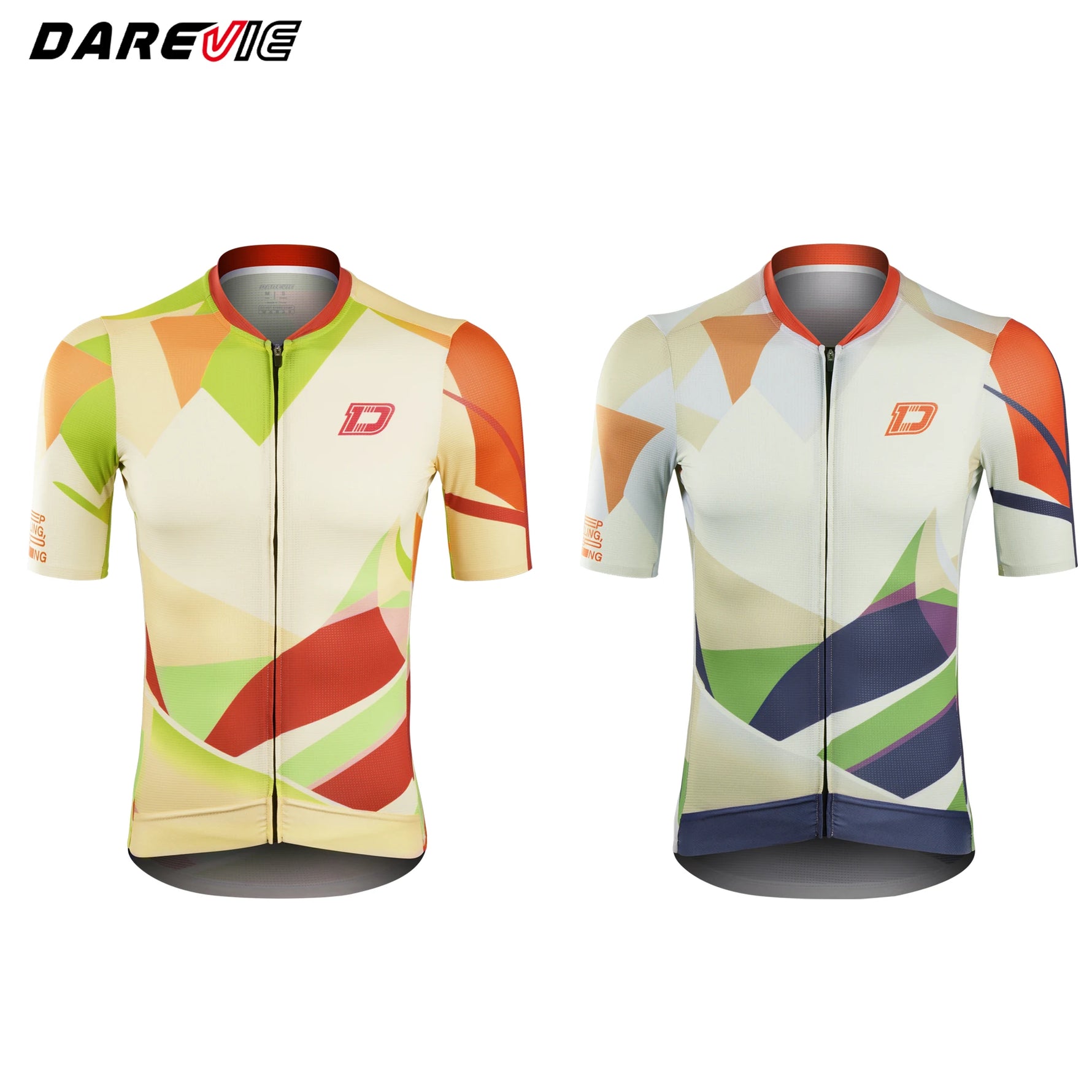 DAREVIE Man Cycling Maillot 4-Way Strech Moisture-Wicking Training Level Cycling Jersey Anti-Slip Light Soft Men's Cycling Shirt